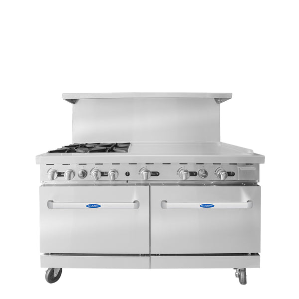 AGR-4B36GR  Range 60" 4 Burner 36" Griddle Double Oven - Continental Restaurant Equipment