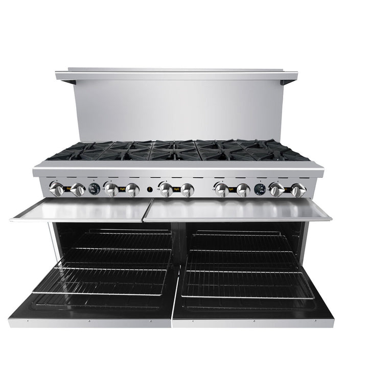 Atosa AGR-10B 60" Gas Range 10 Burners and 2 Ovens - Continental Restaurant Equipment