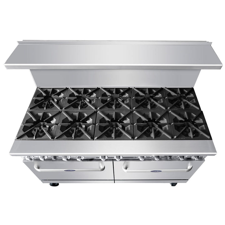 Atosa AGR-10B 60" Gas Range 10 Burners and 2 Ovens - Continental Restaurant Equipment