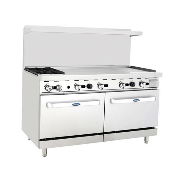 AGR-2B48GR Range 60" 2 Burner 48" Griddle Right Side Double Oven - Continental Restaurant Equipment