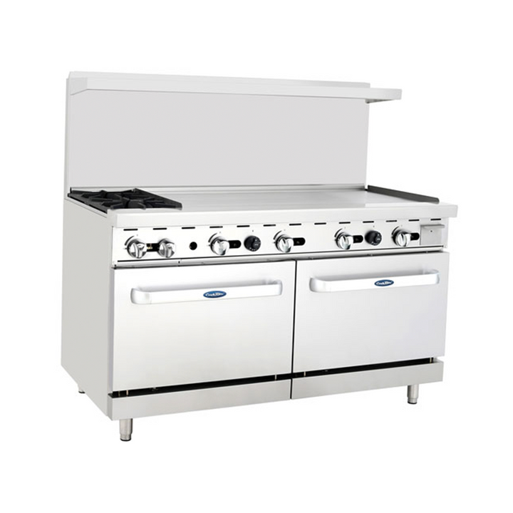 AGR-2B48GR Range 60" 2 Burner 48" Griddle Right Side Double Oven - Continental Restaurant Equipment