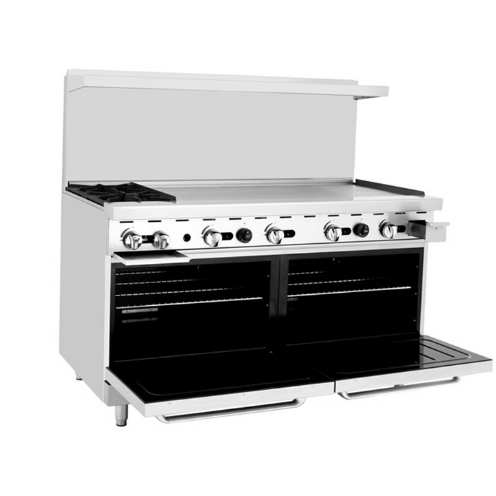 AGR-2B48GR Range 60" 2 Burner 48" Griddle Right Side Double Oven - Continental Restaurant Equipment