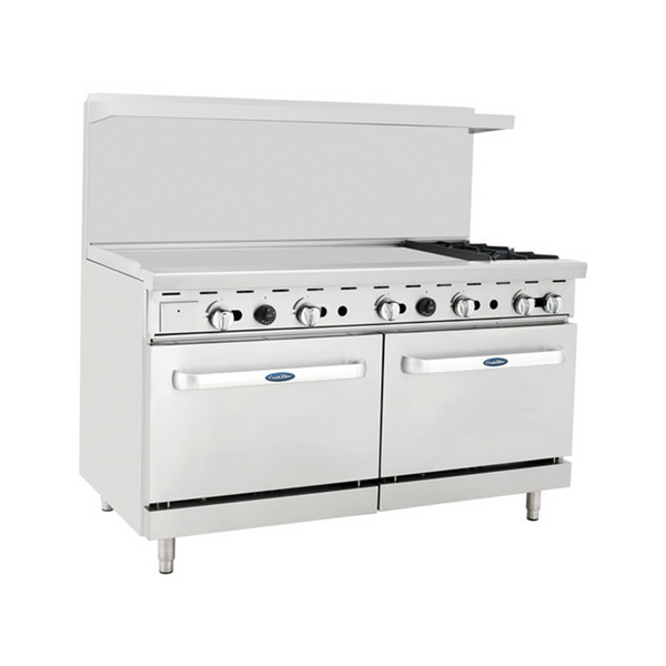 AGR-2B48GL Range 60" 2 Burner 48" Griddle Left Side Double Oven