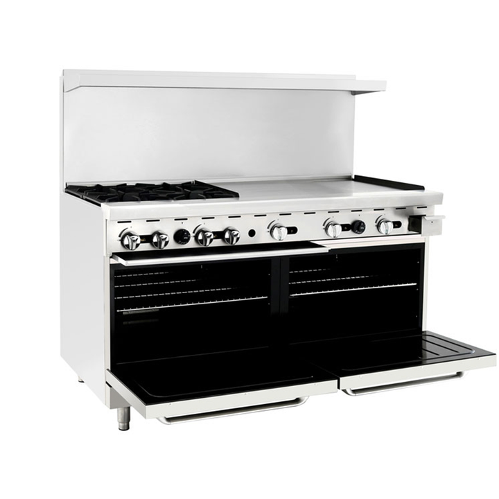 AGR-4B36GR  Range 60" 4 Burner 36" Griddle Double Oven - Continental Restaurant Equipment