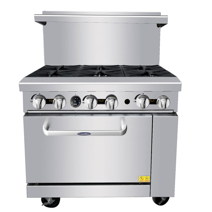 Atosa AGR-6B 36" Gas Range 6 Burners and 1 Oven - Continental Restaurant Equipment