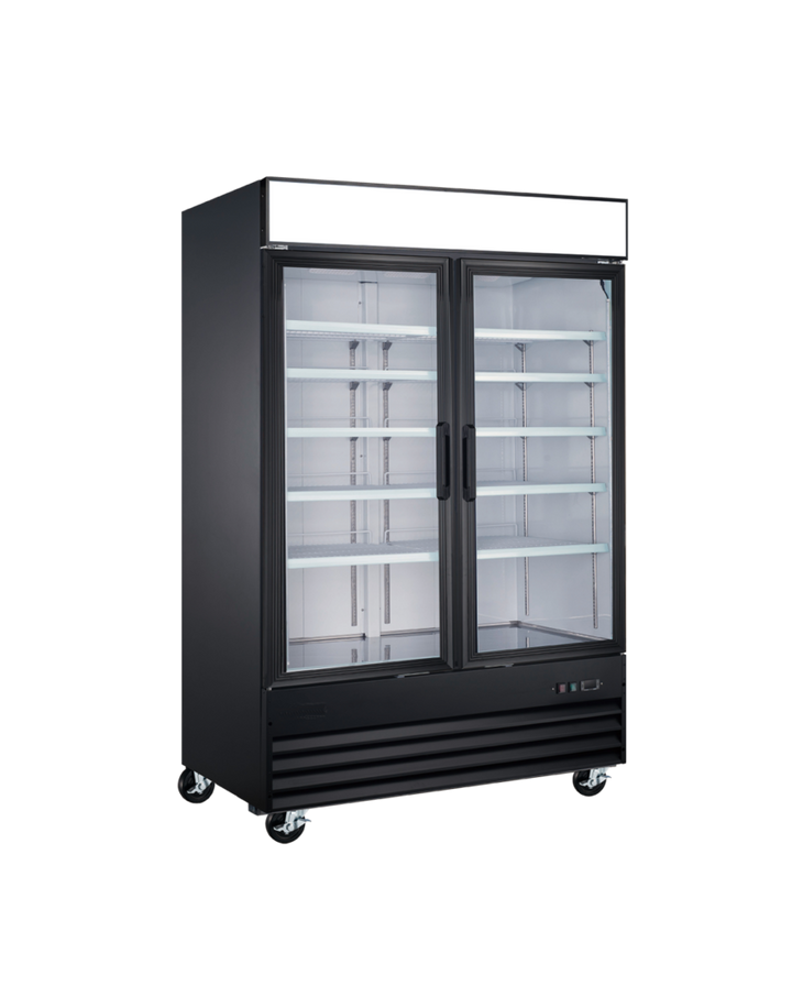 EFI C2-53GDVCX X-LINE 53" Glass 2 Door Black Cooler - Continental Restaurant Equipment