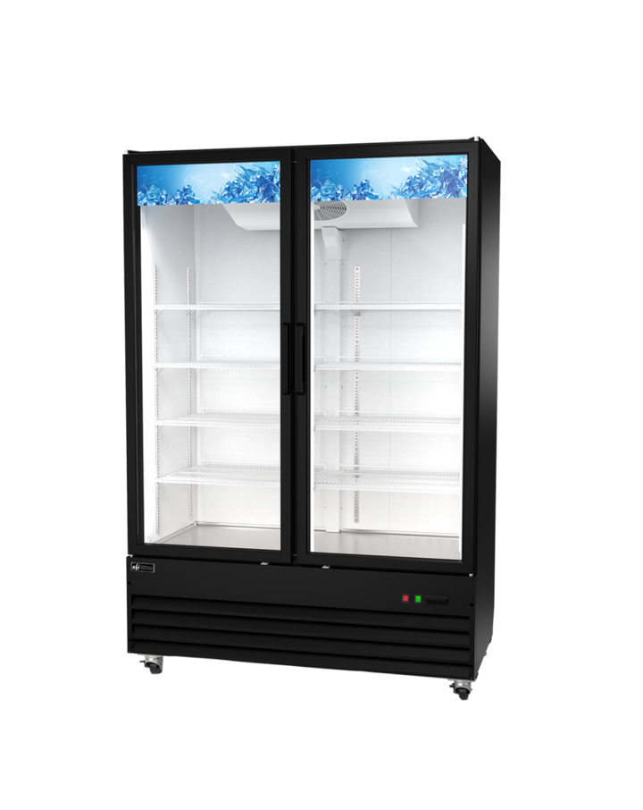 EFI C2-54GDX Glass 2 Swing Door  Black Cooler 54" - Continental Restaurant Equipment