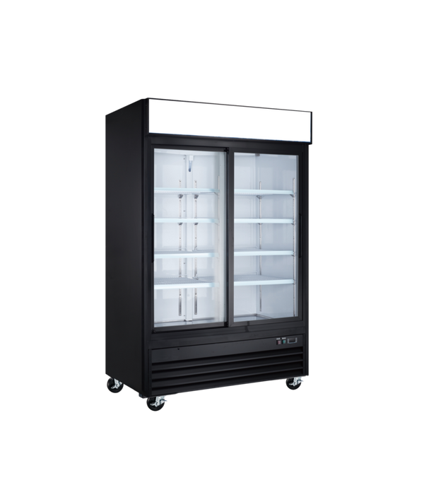 EFI C2S-53GDVCX X-LINE 53" Glass 2 Door Black Cooler - Continental Restaurant Equipment