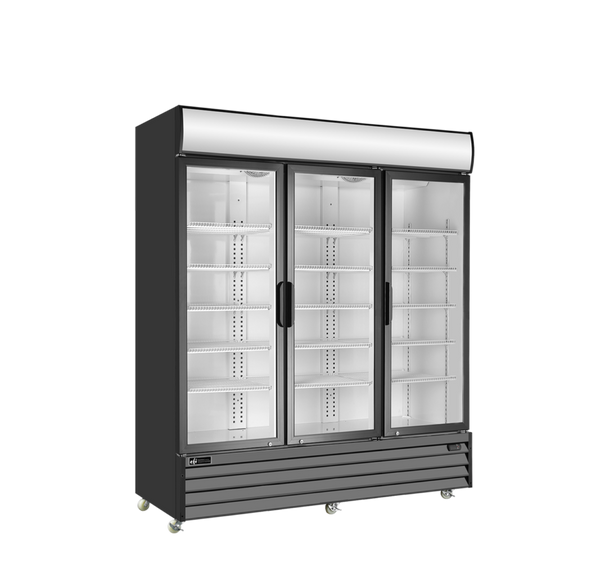 EFI C3-63GD Swing Glass 3DR  Cooler Black 68 - Continental Restaurant Equipment
