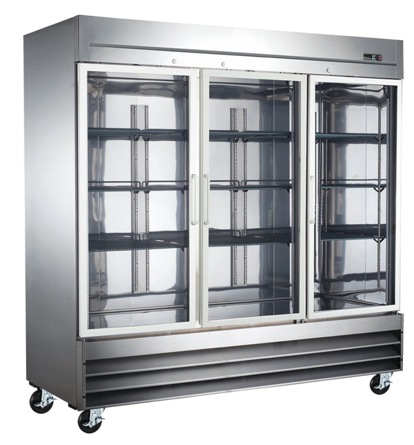 EFI C3-82GDSVCX Stainless Steel Cooler X-LINE 82" Glass 3 Door - Continental Restaurant Equipment