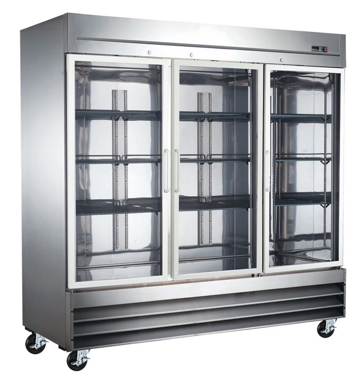 EFI C3-82GDSVCX Stainless Steel Cooler X-LINE 82" Glass 3 Door - Continental Restaurant Equipment