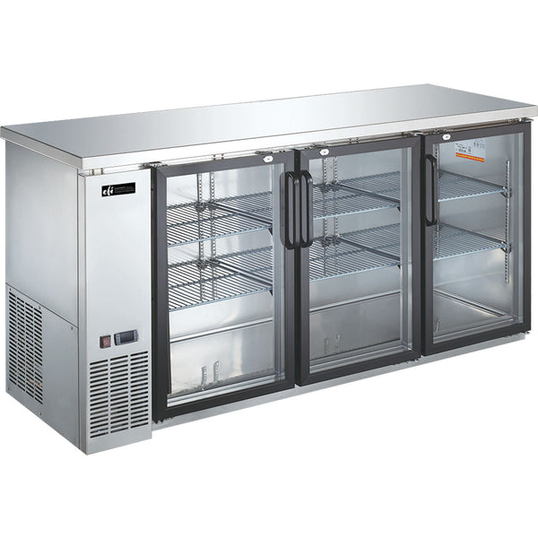 EFI CBBSGD3-72CC Back Bar Glass Door Cooler 72 Inch Length