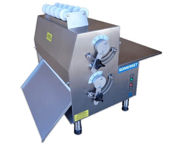 Somerset CDR-1500 Dough Roller, 15" synthetic rollers, sheets 500-600 pieces per hour