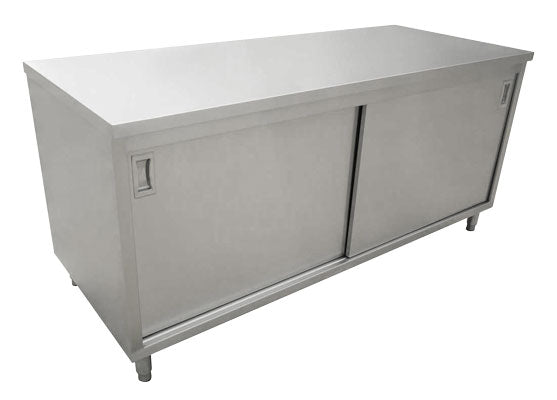 30″ x 60″ stainless steel worktable with cabinets and sliding doors item: 44193 - Continental Restaurant Equipment