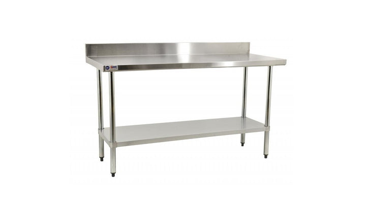 Elite series 24″ x 48″ stainless steel worktable with 4″ backsplash item: 23796 - Continental Restaurant Equipment