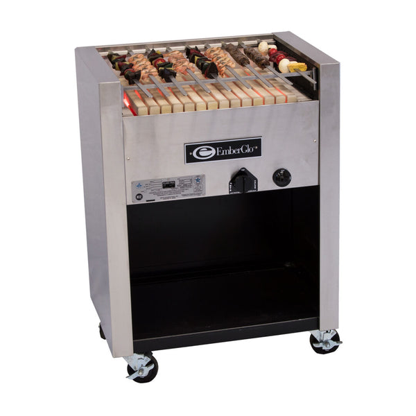 EmberGlo Gas Char-Broiler 25F-KABOB-N 26 Inch Wide Open Front Flame control - Continental Restaurant Equipment