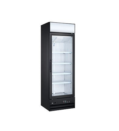 EFI F1-31GDVCX X-LINE 31" Glass Single Door Black Freezer