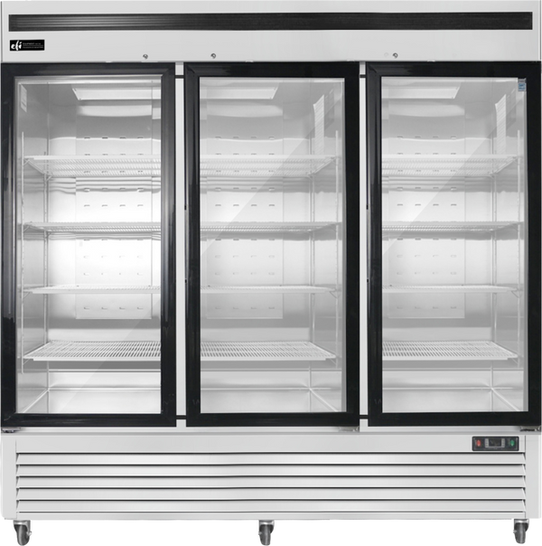 EFI C3-82GDSVC Bottom Mount Reach-in Glass Door Refrigeration - 3 Doors - Continental Restaurant Equipment