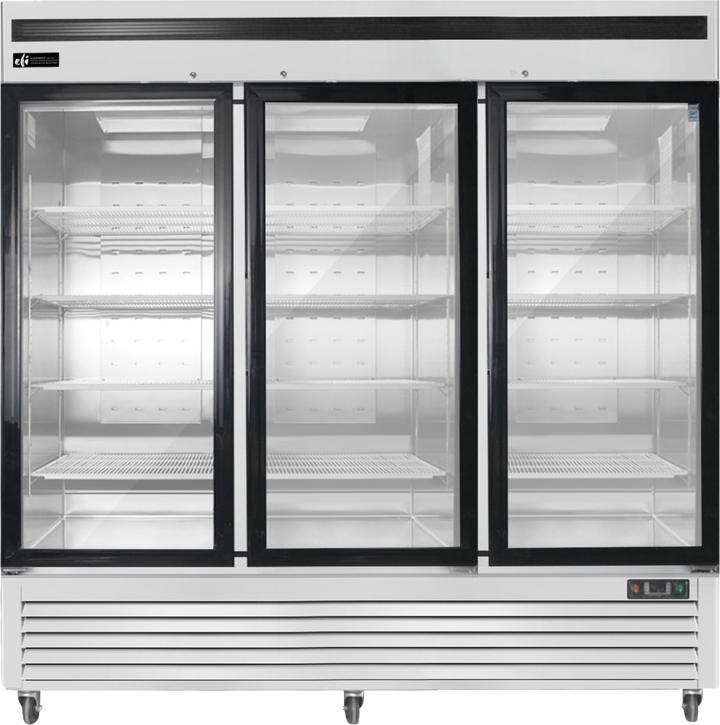 EFI C3-82GDSVC Bottom Mount Reach-in Glass Door Refrigeration - 3 Doors - Continental Restaurant Equipment
