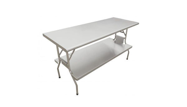 24″ x 60″ stainless steel folding table with undershelf Item: 41234