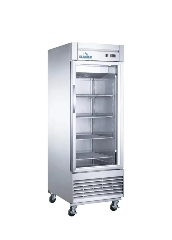 Glacier Single Glass Door Reach-In Freezer