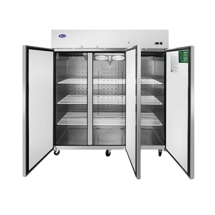 Atosa MBF8006  - 78" Reach In Refrigerator - 3 Door - Top Mount Compressor - Continental Restaurant Equipment