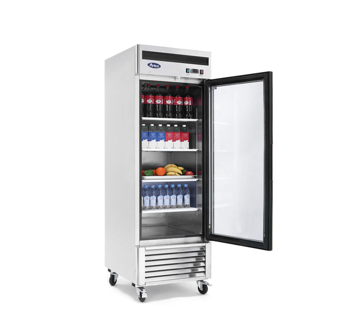 Atosa MCF8705GR - 27" Glass Door Refrigerator - One Section - Stainless Steel Exterior - Continental Restaurant Equipment