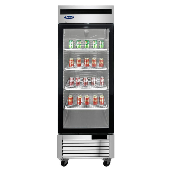 Atosa MCF8705GR - 27" Glass Door Refrigerator - One Section - Stainless Steel Exterior - Continental Restaurant Equipment