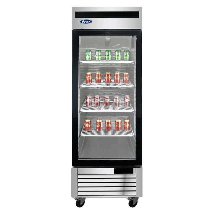Atosa MCF8705GR - 27" Glass Door Refrigerator - One Section - Stainless Steel Exterior - Continental Restaurant Equipment