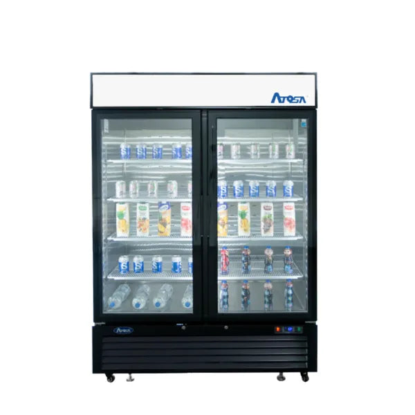 Atosa MCF8721ES - 54" Glass Door Freezer - Two Section - Black Exterior