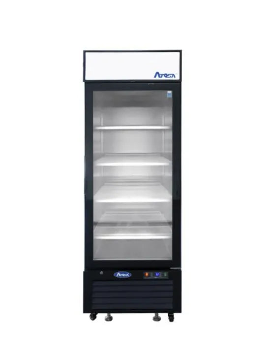 Atosa MCF8722GR - 27" Glass Door Refrigerator - One Section - Black Exterior - Continental Restaurant Equipment