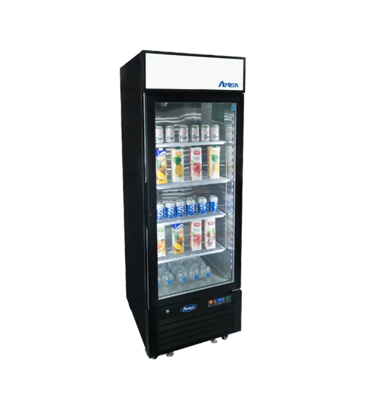 Atosa MCF8722GR - 27" Glass Door Refrigerator - One Section - Black Exterior - Continental Restaurant Equipment