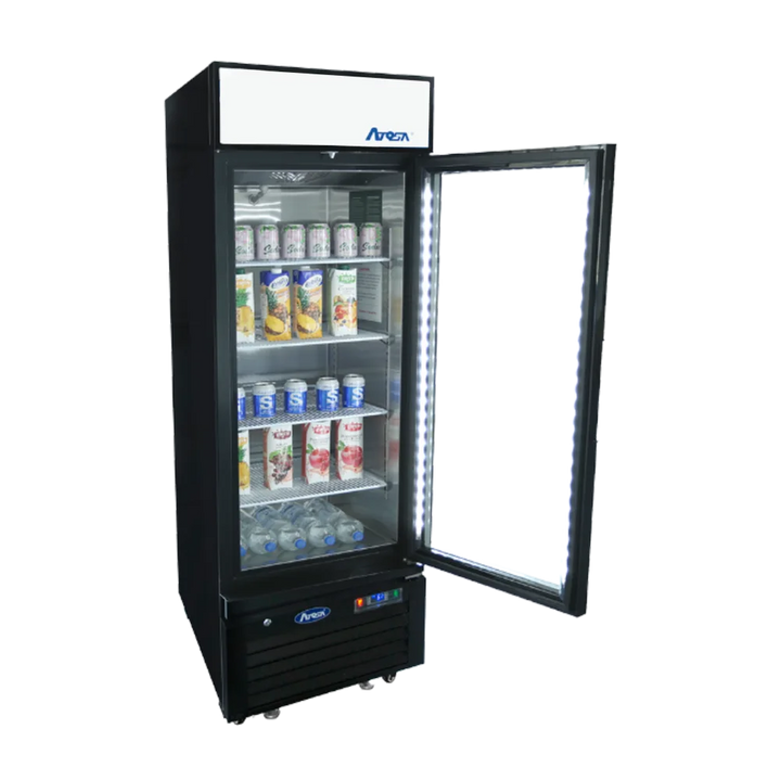 Atosa MCF8725GR - 24" Glass Door Refrigerator - One Section - Black Exterior - Continental Restaurant Equipment