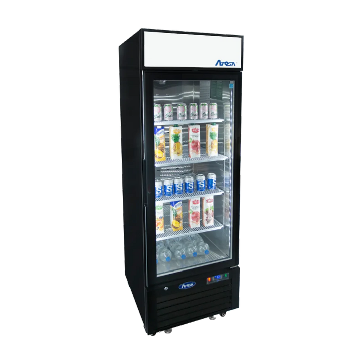 Atosa MCF8725GR - 24" Glass Door Refrigerator - One Section - Black Exterior - Continental Restaurant Equipment
