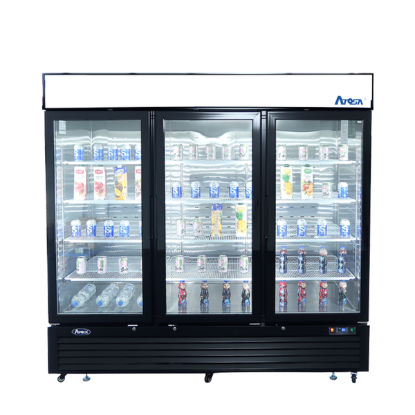 Atosa Glass Door Freezer MCF8728GR - 82" - Three Section - Black Exterior