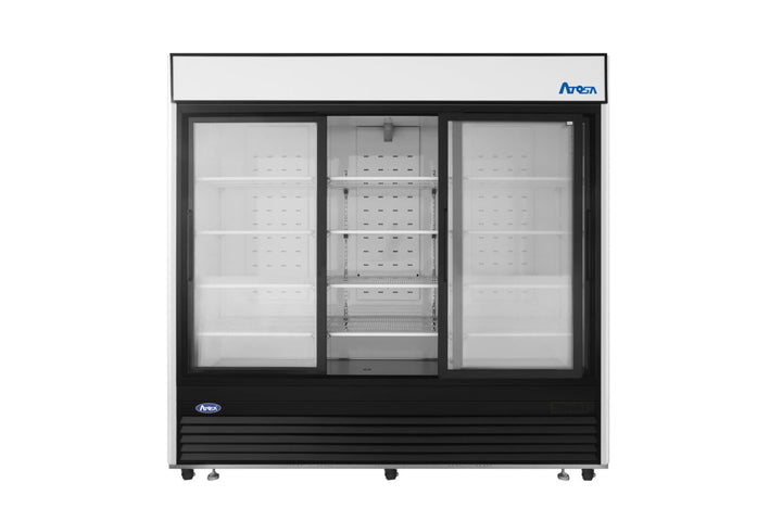 Atosa MCF8729GR — Black Exterior Sliding Glass Door Refrigerator Merchandiser - Continental Restaurant Equipment