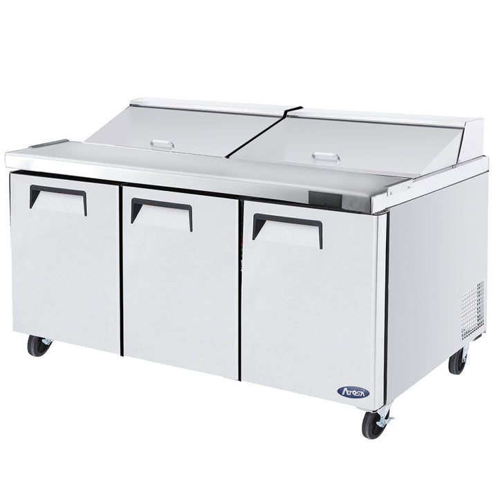 Atosa MSF8304GR - 72" Refrigerated Sandwich / Salad Prep Table - 3 Doors - Continental Restaurant Equipment