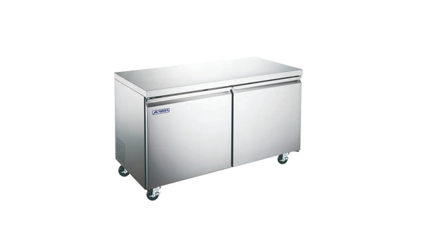 Omcan  FR-CN-1219E-HC Aurora 48″ Undercounter Freezer 2-Door Stainless Steel, 11 cu.ft. (320L) Capacity – 110V, 352W - Continental Restaurant Equipment