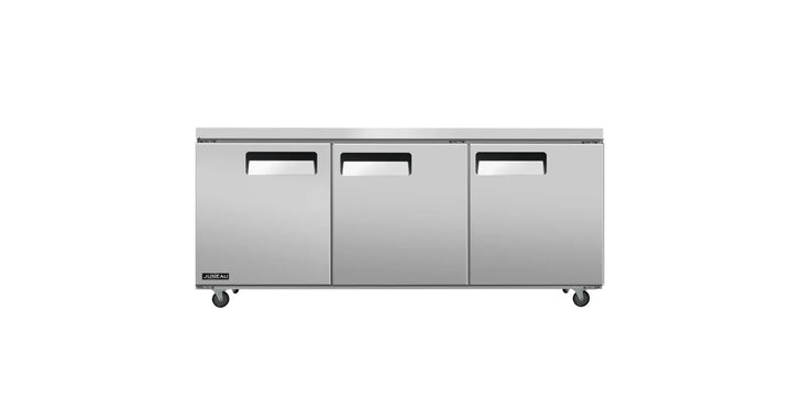 Omcan  FR-TH-1829-HC Juneau 72″ Undercounter Freezer Three Door Stainless Steel, 11 cu.ft. / 308 L Capacity, 115 V, 780 W - Continental Restaurant Equipment
