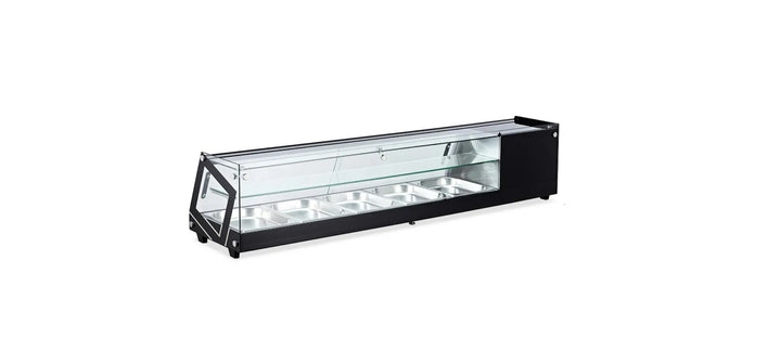 Omcan  RS-CN-0084 58″ Refrigerated Sushi Showcase with Flat Glass and 3cu.ft. / 84L Capacity – 110V, 180W - Continental Restaurant Equipment