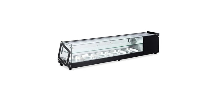 Omcan  RS-CN-0104 69″ Refrigerated Sushi Showcase with Flat Glass and 3.67cu.ft. / 104L Capacity – 110V, 180W - Continental Restaurant Equipment