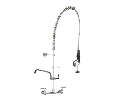 TOP-LINE® 8" OC Wall Mount Pre-Rinse Assembly with 12" Add-On Faucet