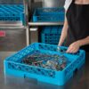 RF14 - OptiClean™ Flatware Rack 18.25" Compartment - Carlisle Blue - Continental Restaurant Equipment