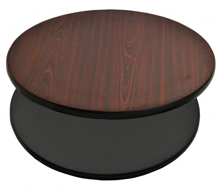 36″ x 1″ mahogany/black round table top item: 43178 - Continental Restaurant Equipment