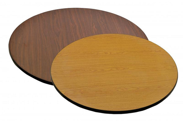 24″ x 1″ oak/walnut round table top item: 43166 - Continental Restaurant Equipment