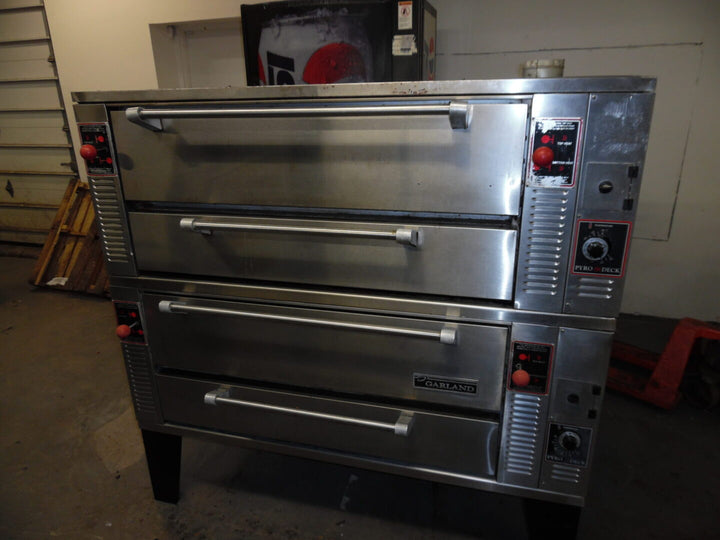 SOLD Used Garland GPD48 Natural Gas 63 Inch Pyro Deck Pizza Oven - 96,000 BTU per Oven - Continental Restaurant Equipment