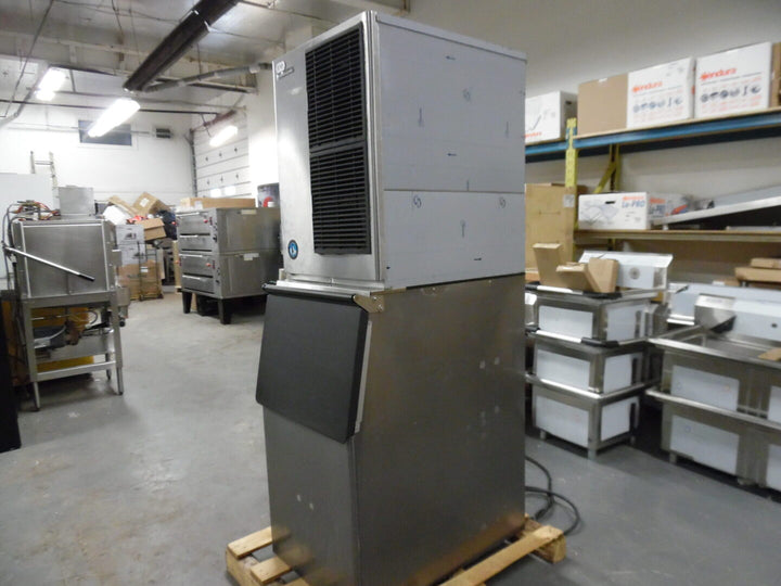 Used KM-340MAH Hoshiaki Ice Maker with 450lb Ice Bin - Continental Restaurant Equipment
