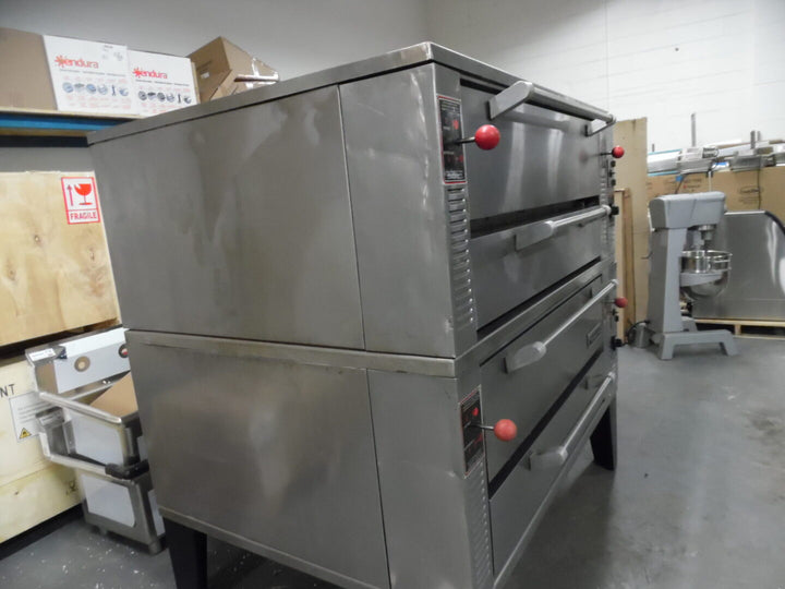 SOLD Used Garland GPD48 Natural Gas 63 Inch Pyro Deck Pizza Oven - 96,000 BTU per Oven - Continental Restaurant Equipment