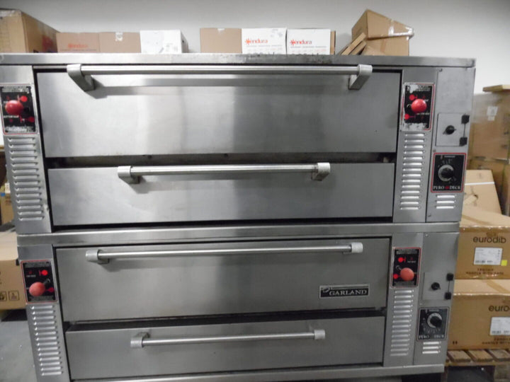 SOLD Used Garland GPD48 Natural Gas 63 Inch Pyro Deck Pizza Oven - 96,000 BTU per Oven - Continental Restaurant Equipment