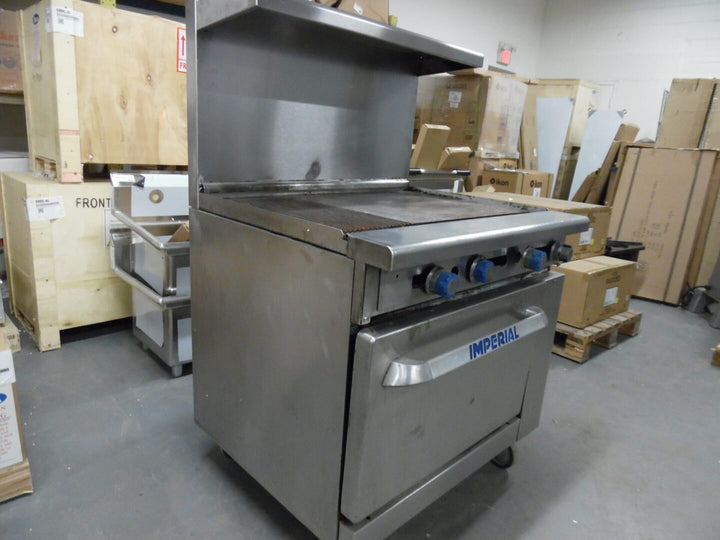 Used Imperial IR-G36 36" Griddle with oven Natural Gas Left side ribbed - Continental Restaurant Equipment